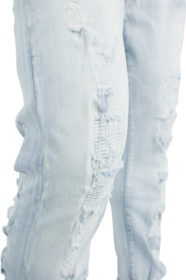 Lightwave Distress Stacked Denim (Ice Wash)