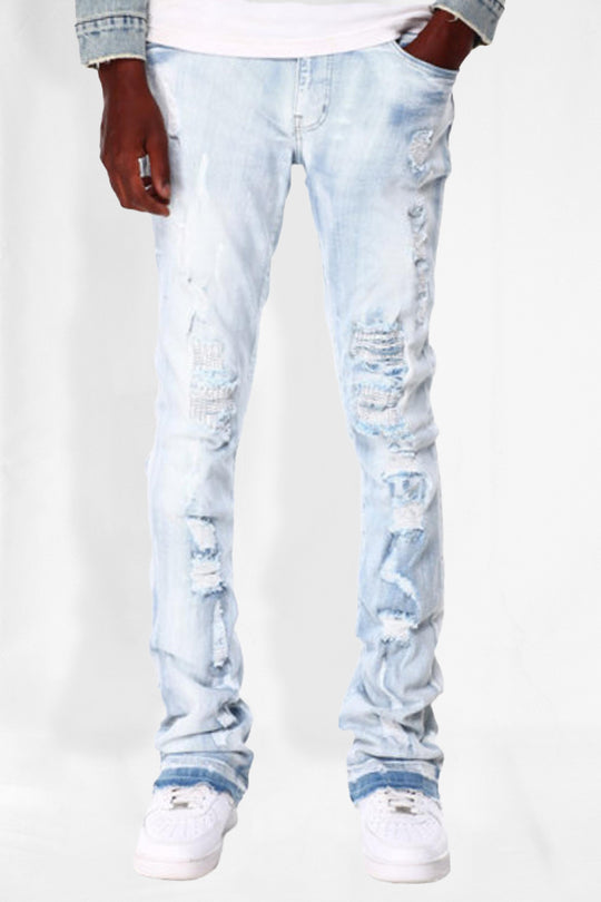 Lightwave Distress Stacked Denim (Ice Wash)