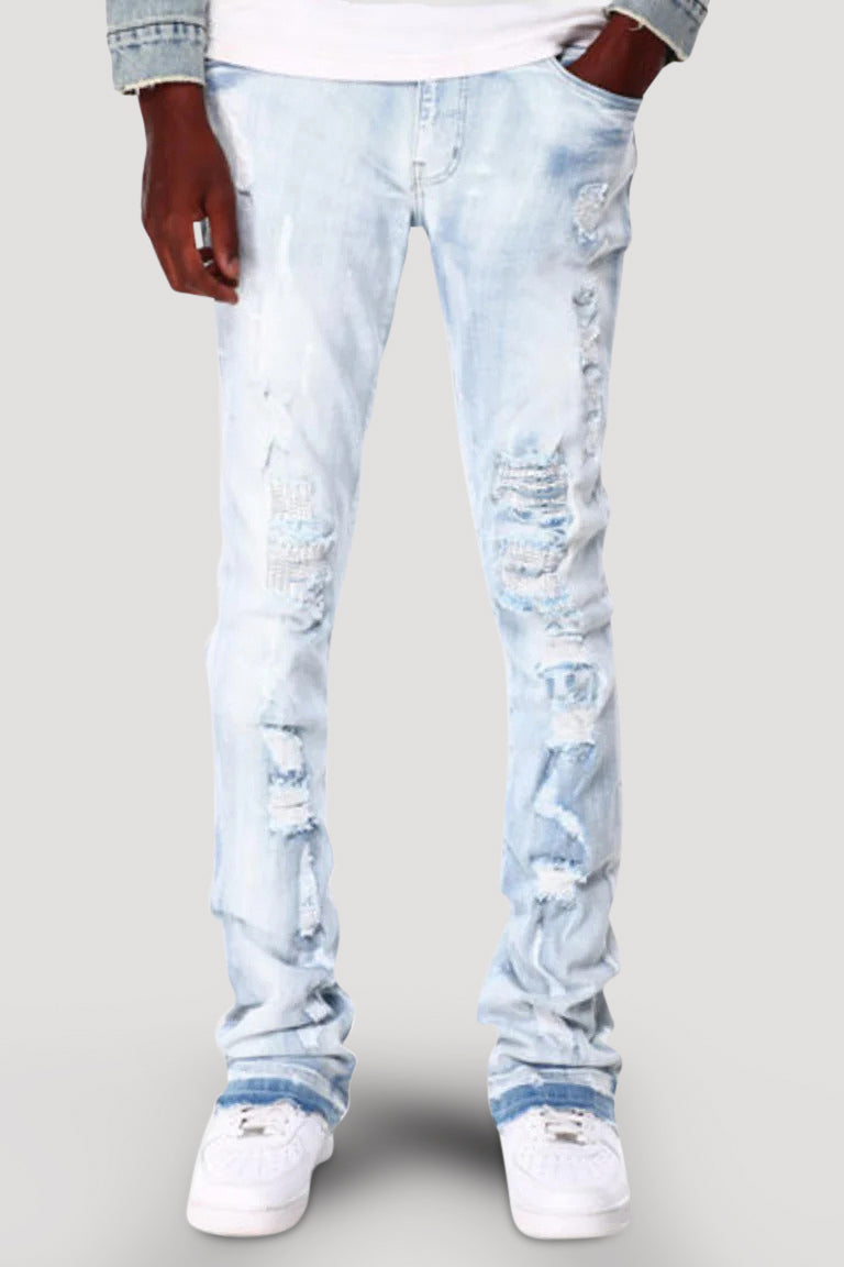 Lightwave Distress Stacked Denim (Ice Wash)