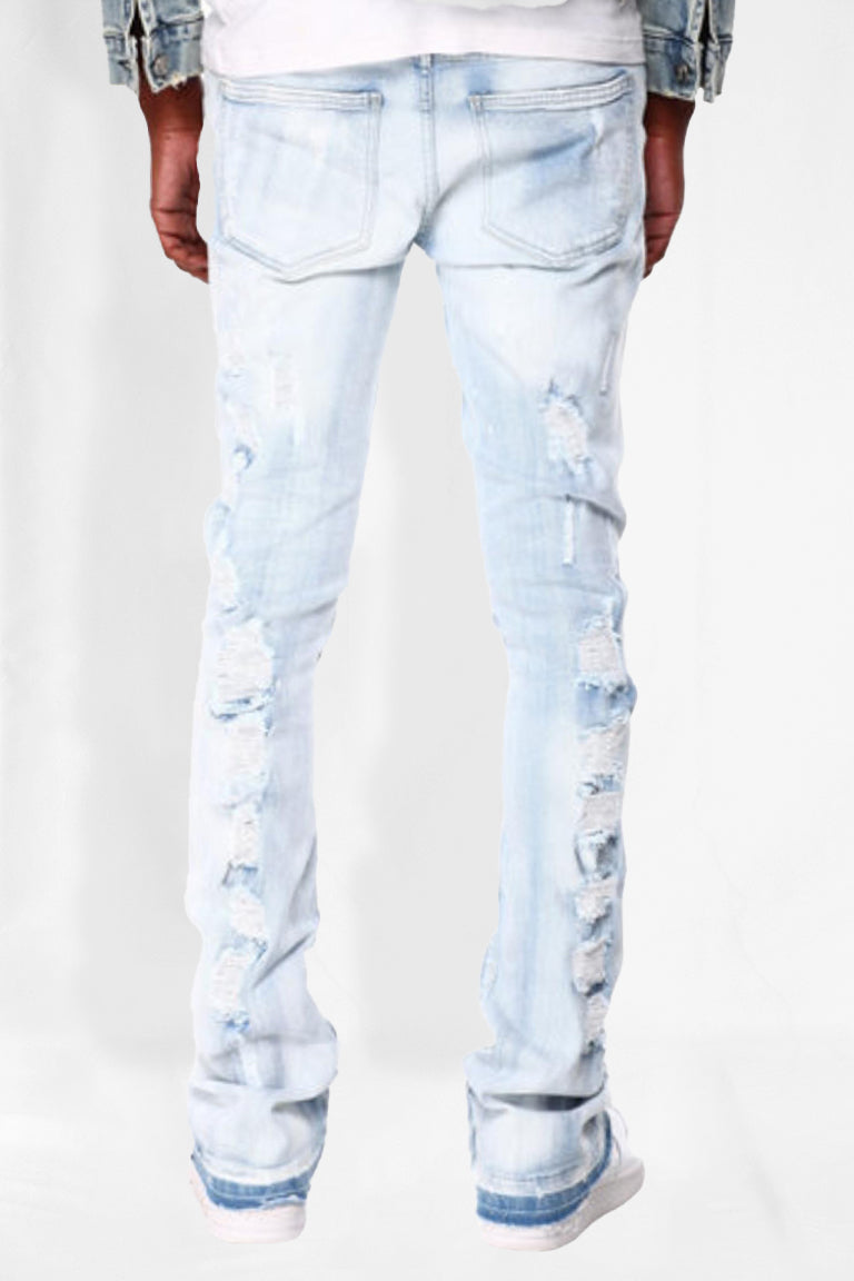 Lightwave Distress Stacked Denim (Ice Wash)