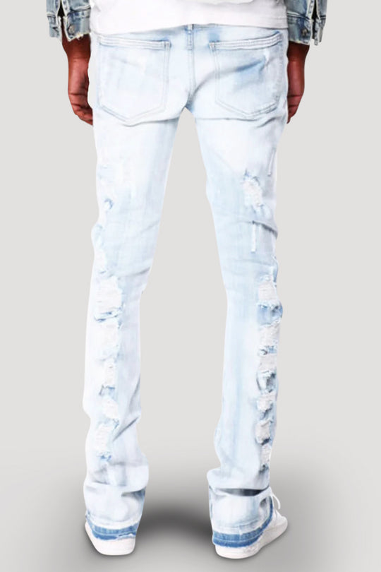 Lightwave Distress Stacked Denim (Ice Wash)