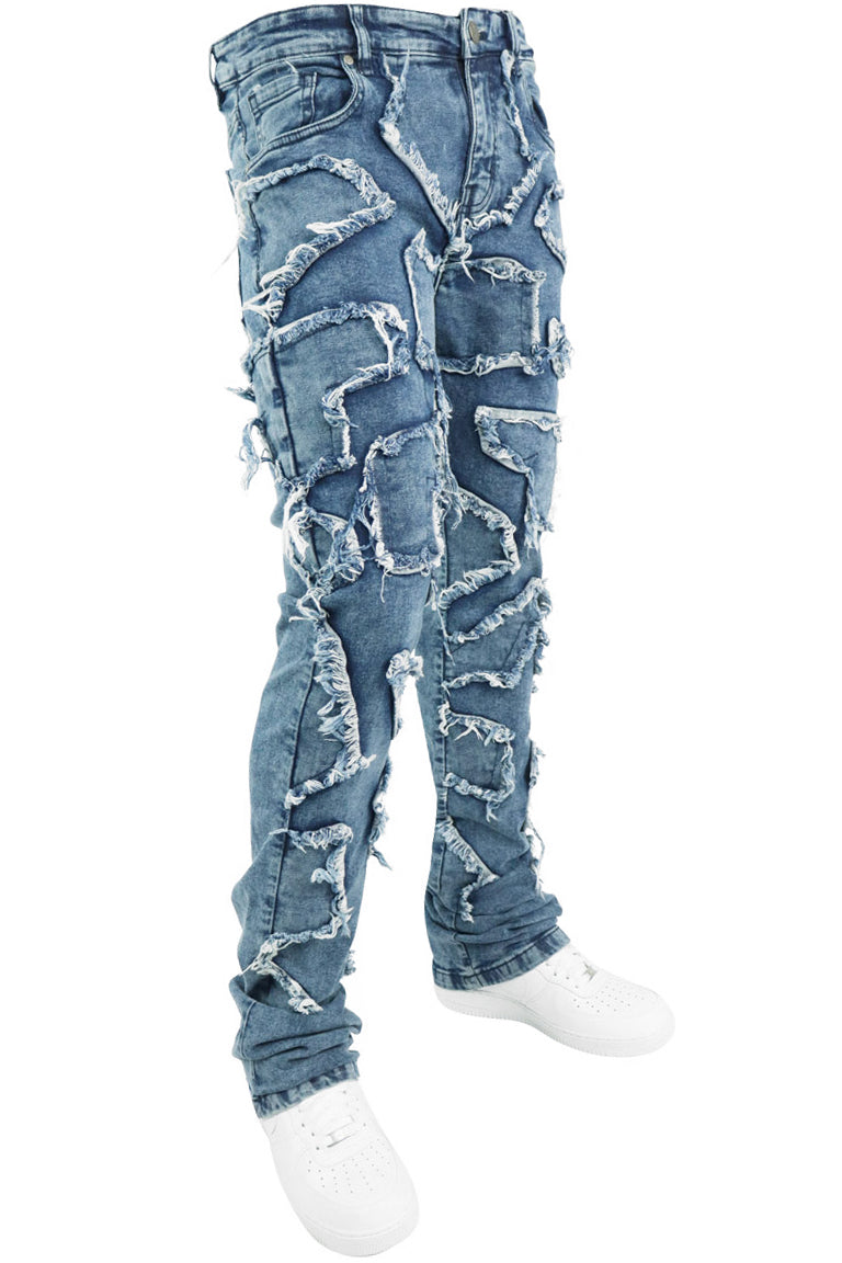 Line Art Stacked Denim (Dark Blue)