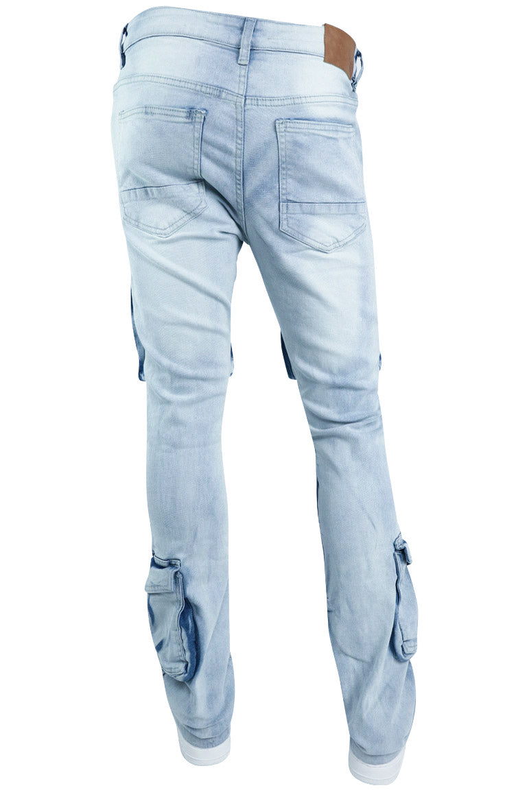 Ninefold Cargo Stacked Denim (Ice Blue)