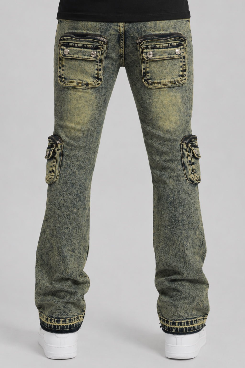Dover Cargo Stacked Denim (Vintage Blue) - Zamage