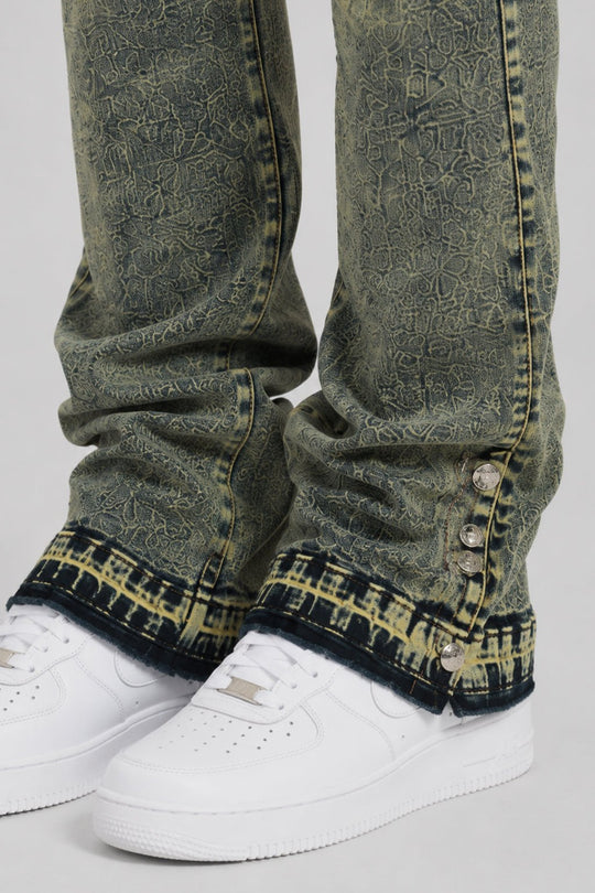 Dover Cargo Stacked Denim (Vintage Blue) - Zamage