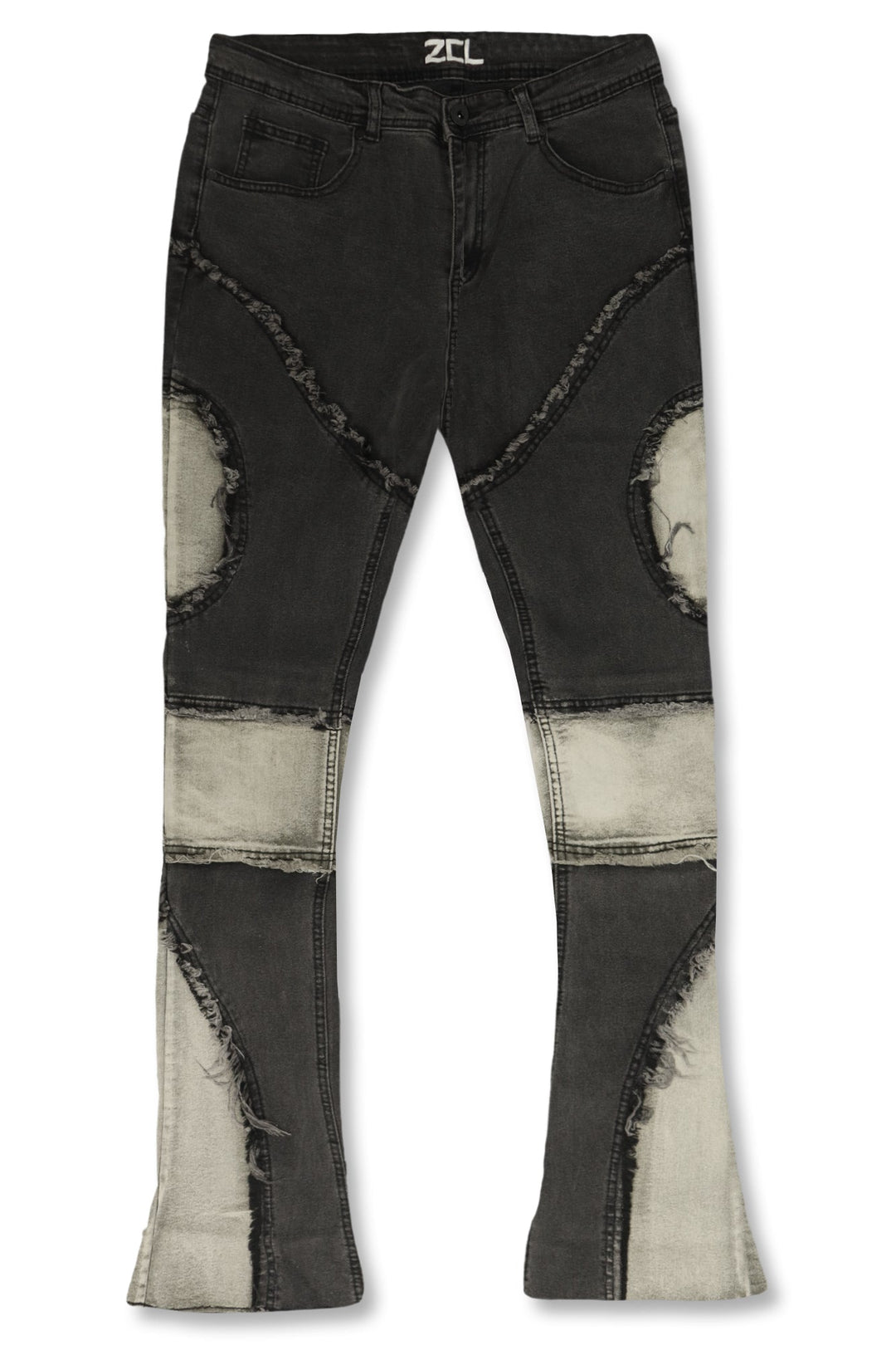 Dual Shade Stacked Denim (Black - Grey) - Zamage