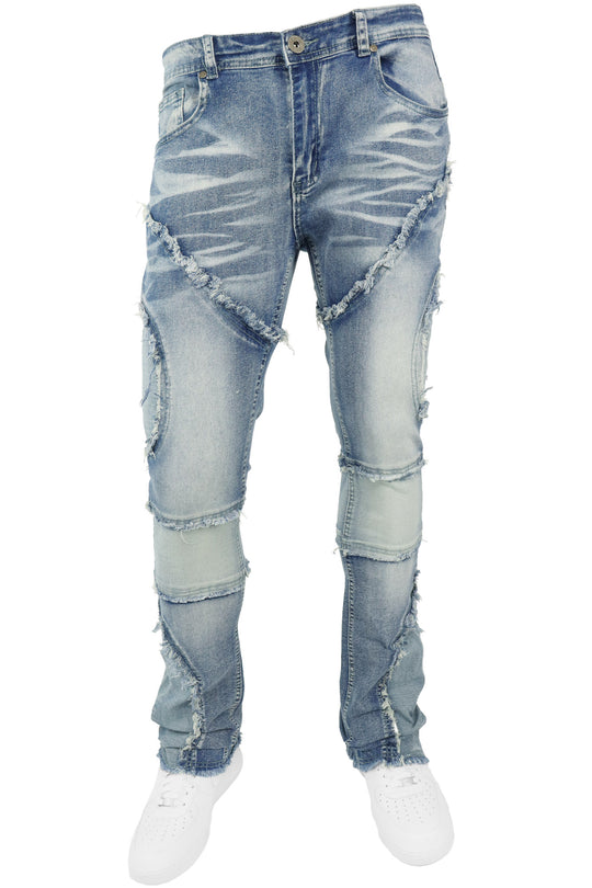 Dual Shade Stacked Denim (Blue)