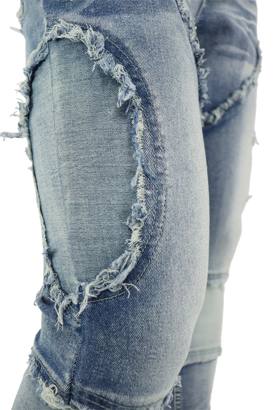 Dual Shade Stacked Denim (Blue)