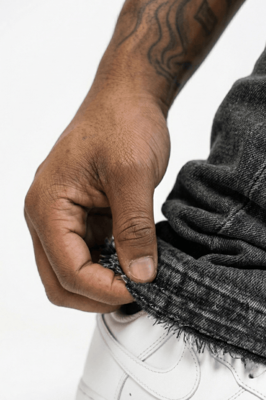 Enzo Edge Stacked Denim (Black Wash) (J - 044) - Zamage