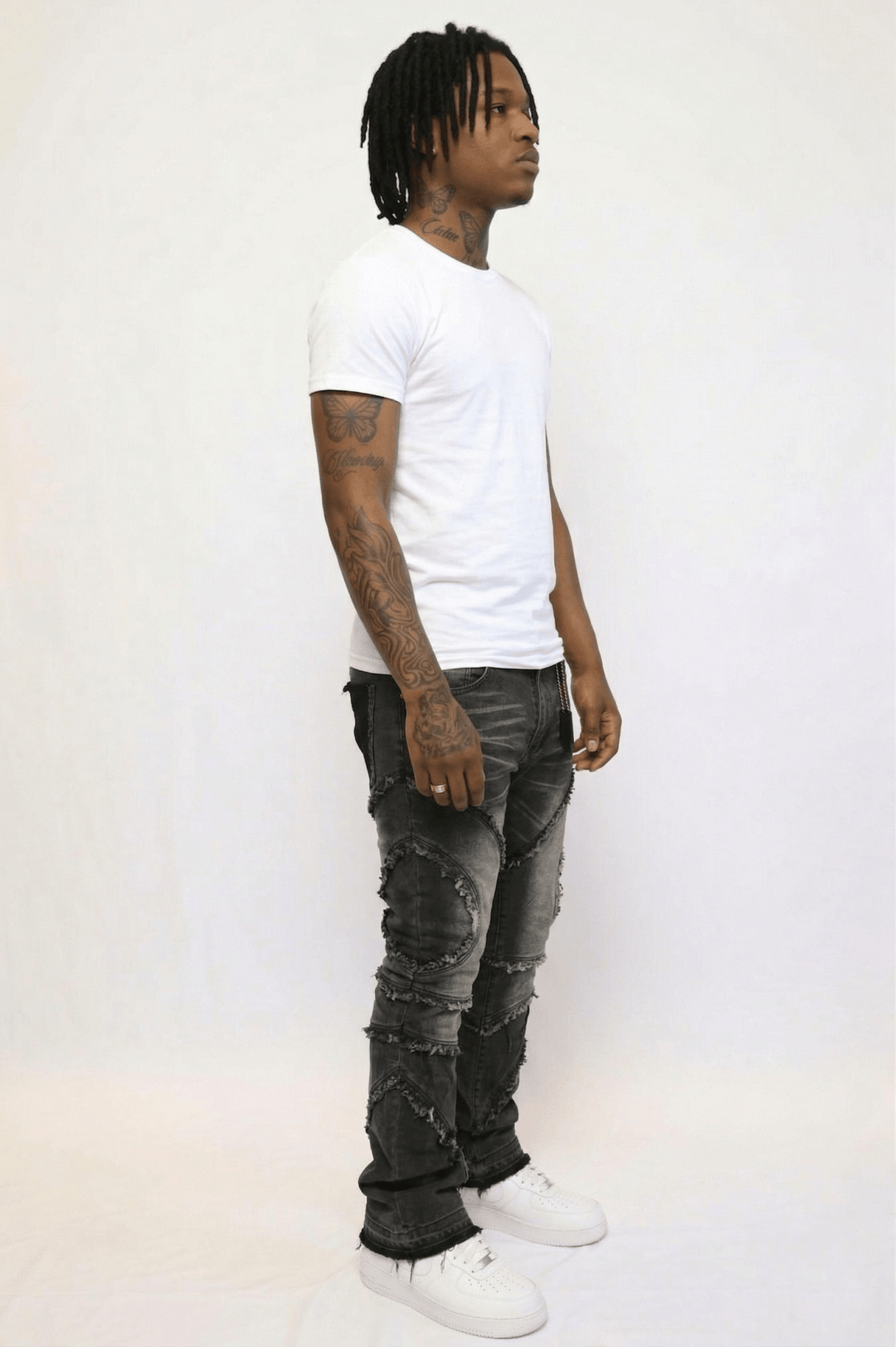 Enzo Edge Stacked Denim (Black Wash) (J - 044) - Zamage