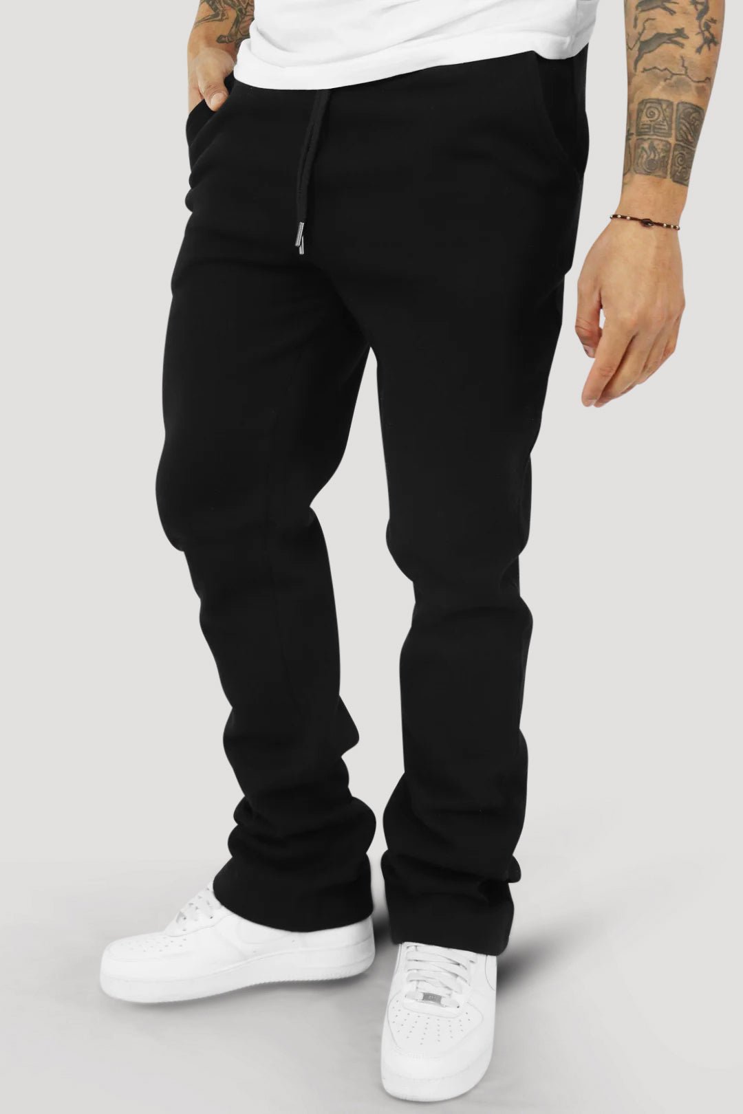 Essential Fleece Stacked Fit Pant (Black) (MS - 23708) - Zamage