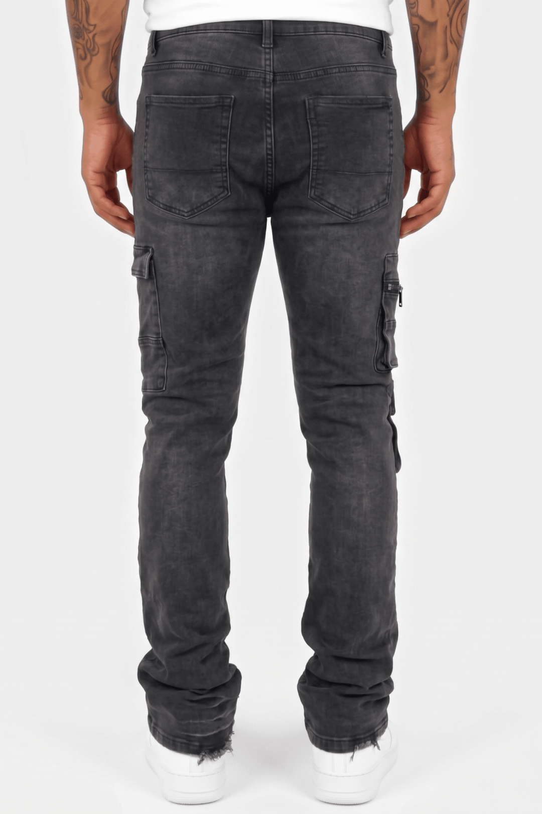 Exclusive Stacked Denim (Black) (L7095) - Zamage