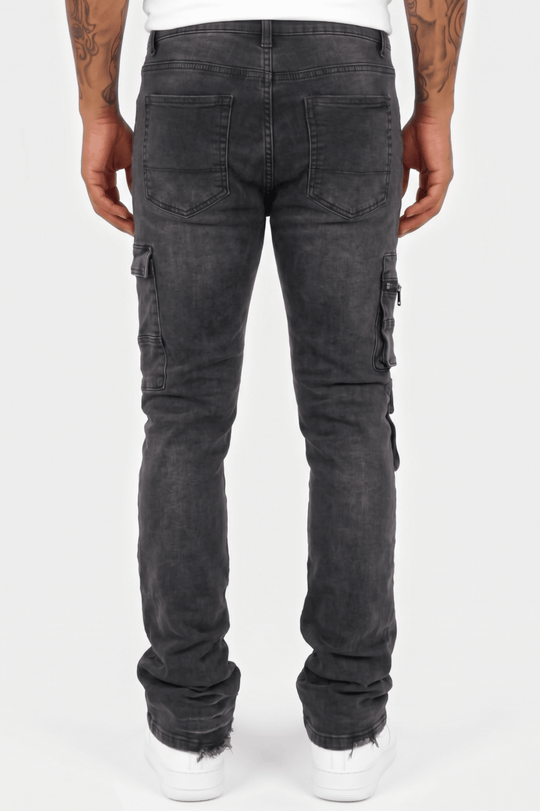 Exclusive Stacked Denim (Black) (L7095) - Zamage