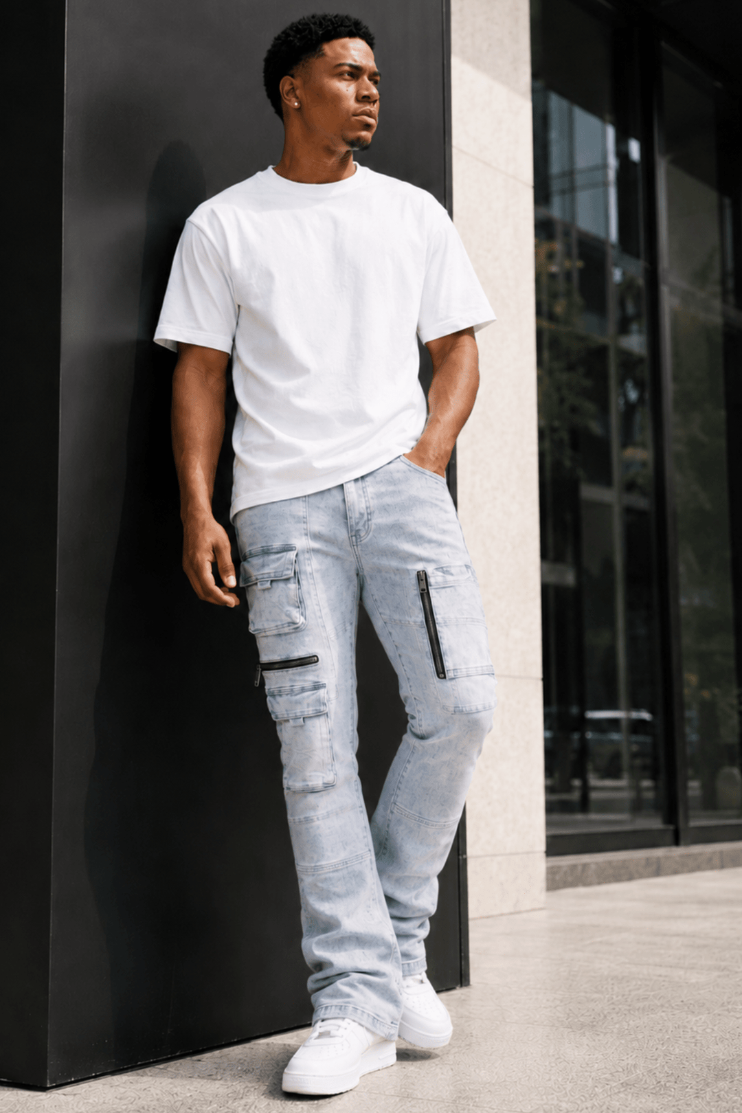 Exclusive Stacked Denim (Iced Blue Wash) (L7095) - Zamage