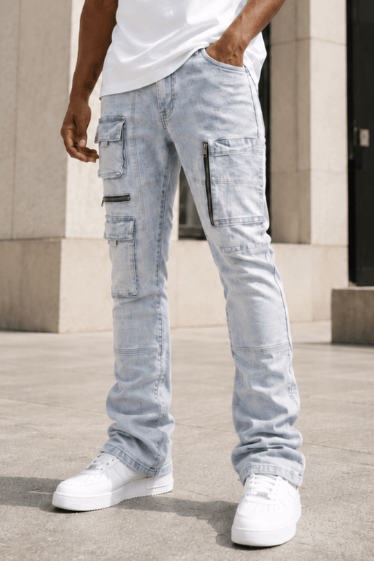 Exclusive Stacked Denim (Iced Blue Wash) (L7095) - Zamage