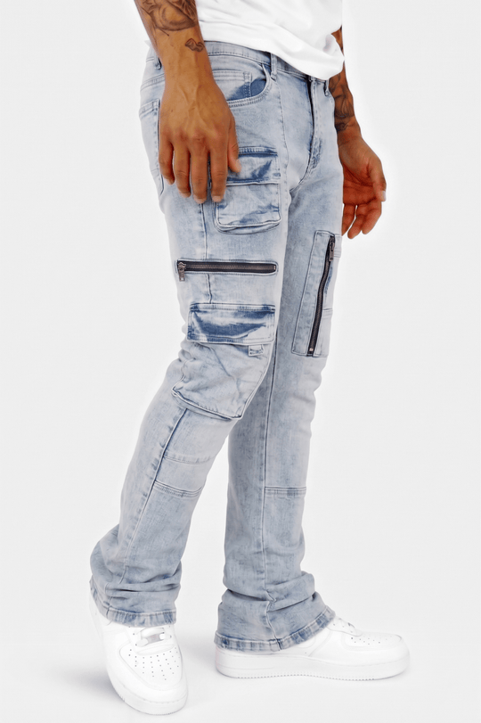 Exclusive Stacked Denim (Iced Blue Wash) (L7095) - Zamage