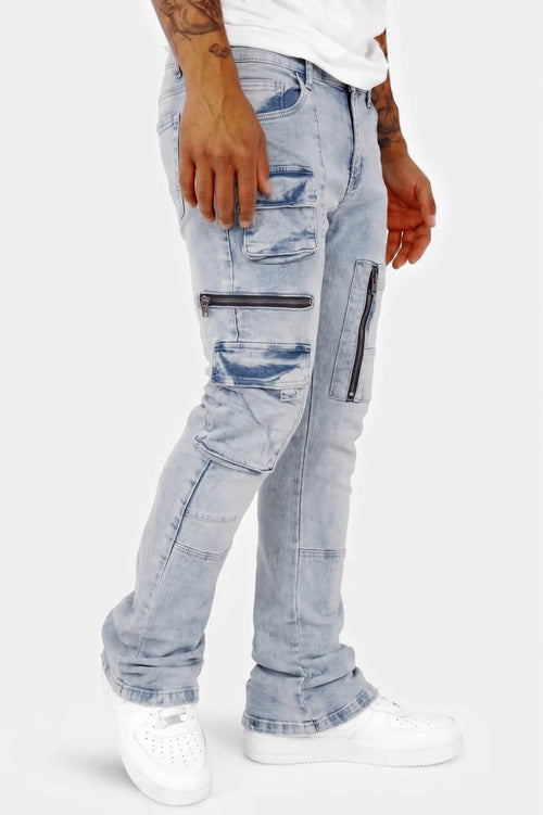 Exclusive Stacked Denim (Iced Blue Wash) (L7095) - Zamage