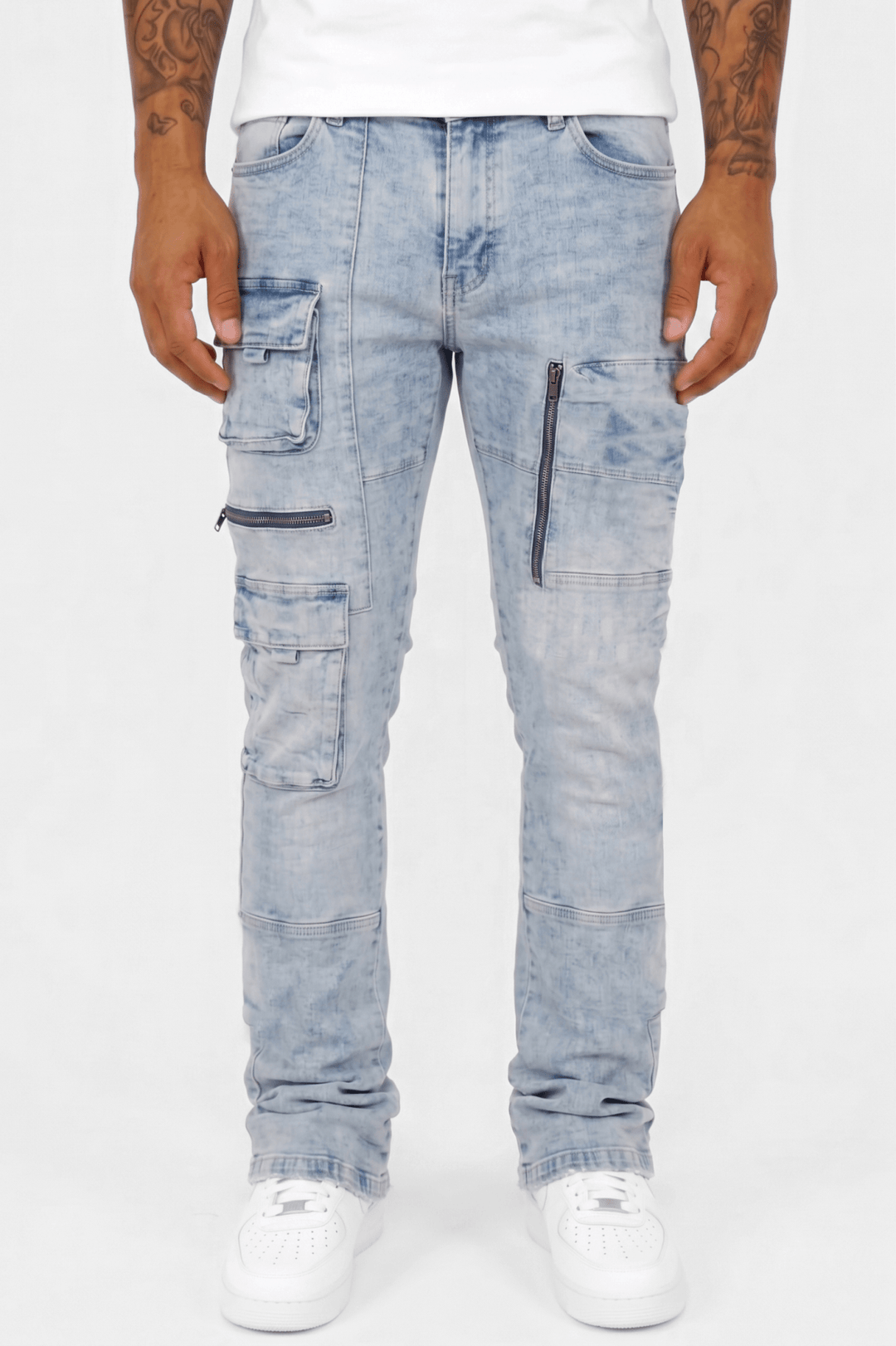 Exclusive Stacked Denim (Iced Blue Wash) (L7095) - Zamage