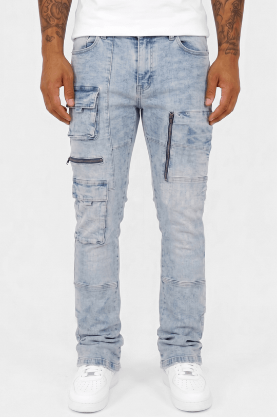 Exclusive Stacked Denim (Iced Blue Wash) (L7095) - Zamage