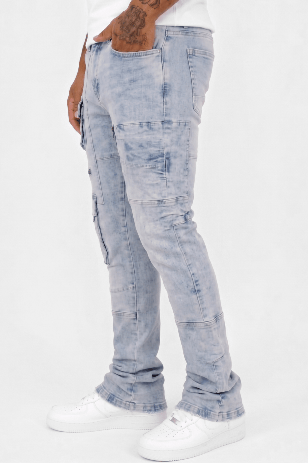 Exclusive Stacked Denim (Iced Blue Wash) (L7095) - Zamage
