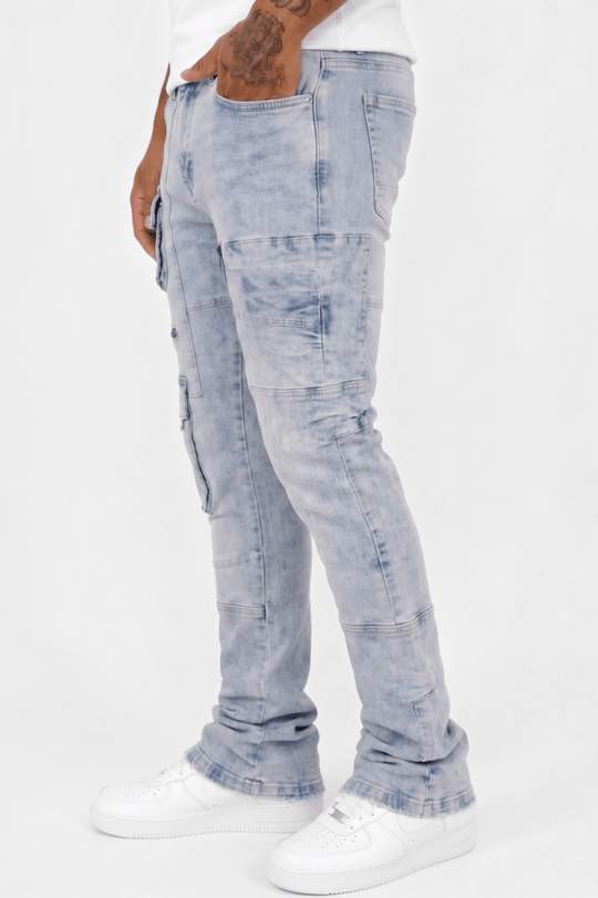 Exclusive Stacked Denim (Iced Blue Wash) (L7095) - Zamage