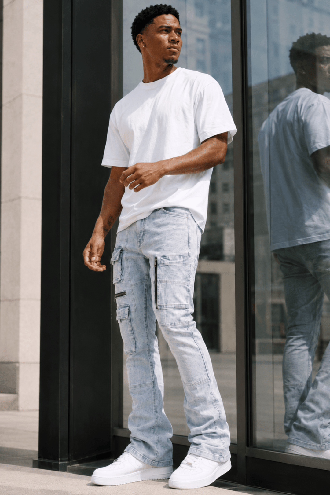 Exclusive Stacked Denim (Iced Blue Wash) (L7095) - Zamage