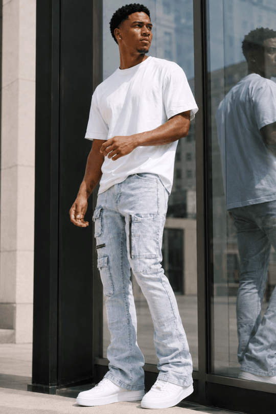 Exclusive Stacked Denim (Iced Blue Wash) (L7095) - Zamage