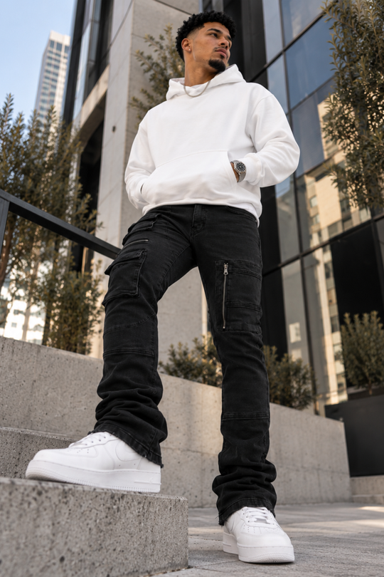 Exclusive Stacked Denim (Jet Black) (L7095)