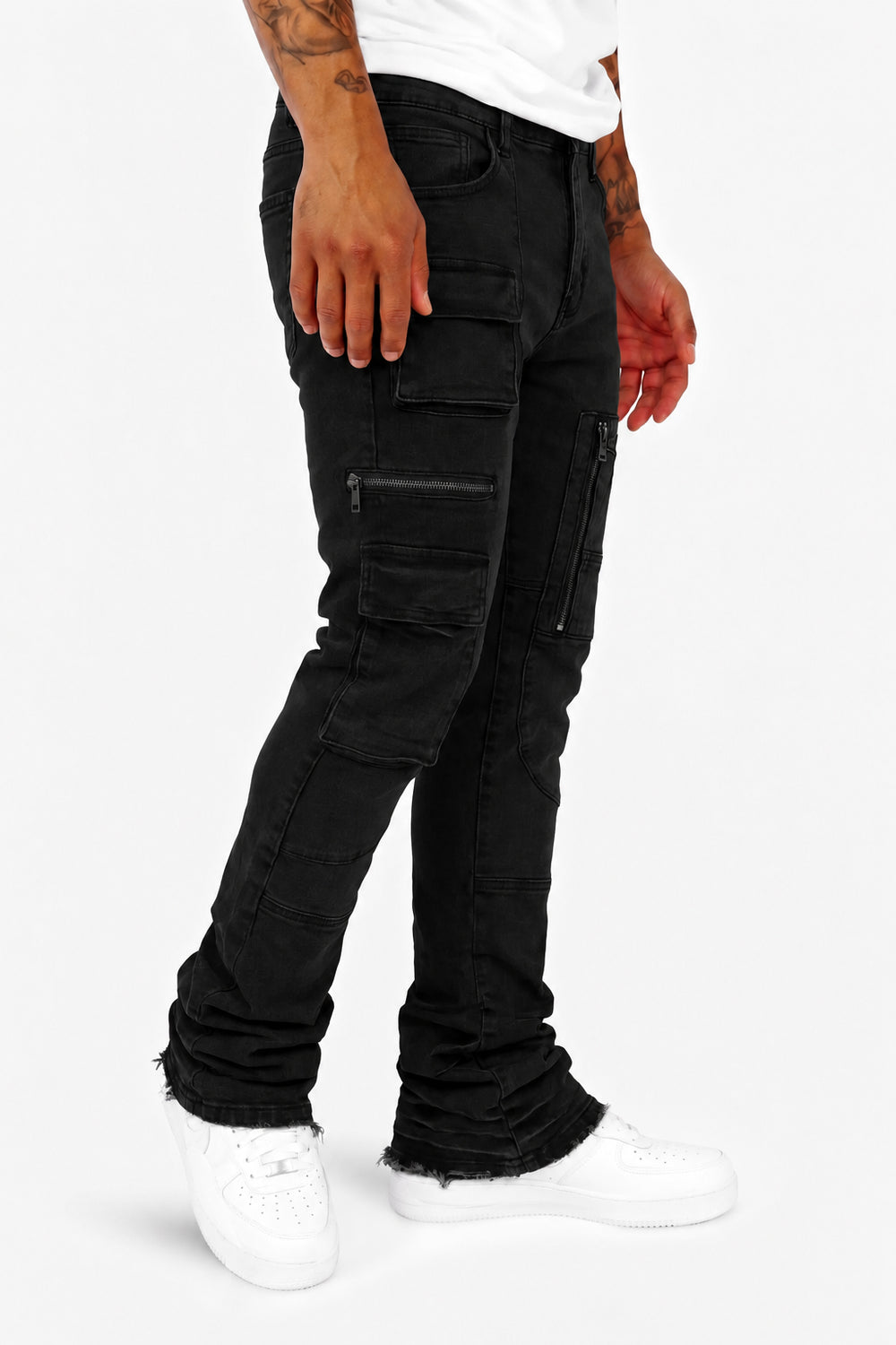 Exclusive Stacked Denim (Jet Black) (L7095)