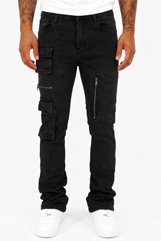 Exclusive Stacked Denim (Jet Black) (L7095)
