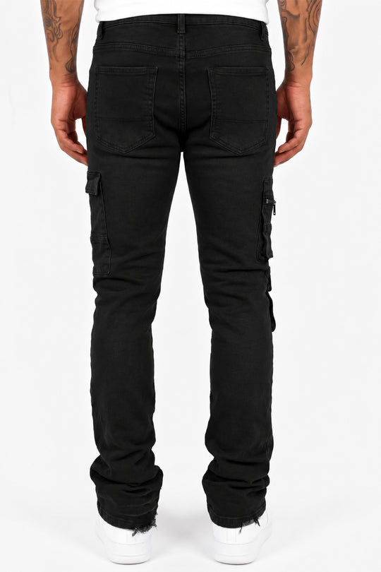 Exclusive Stacked Denim (Jet Black) (L7095)