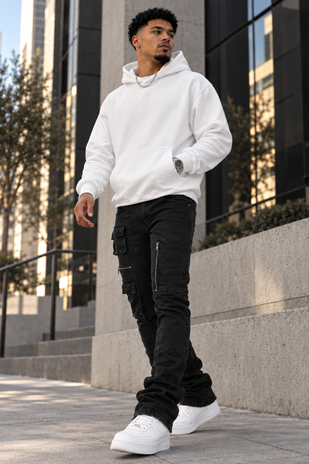 Exclusive Stacked Denim (Jet Black) (L7095)