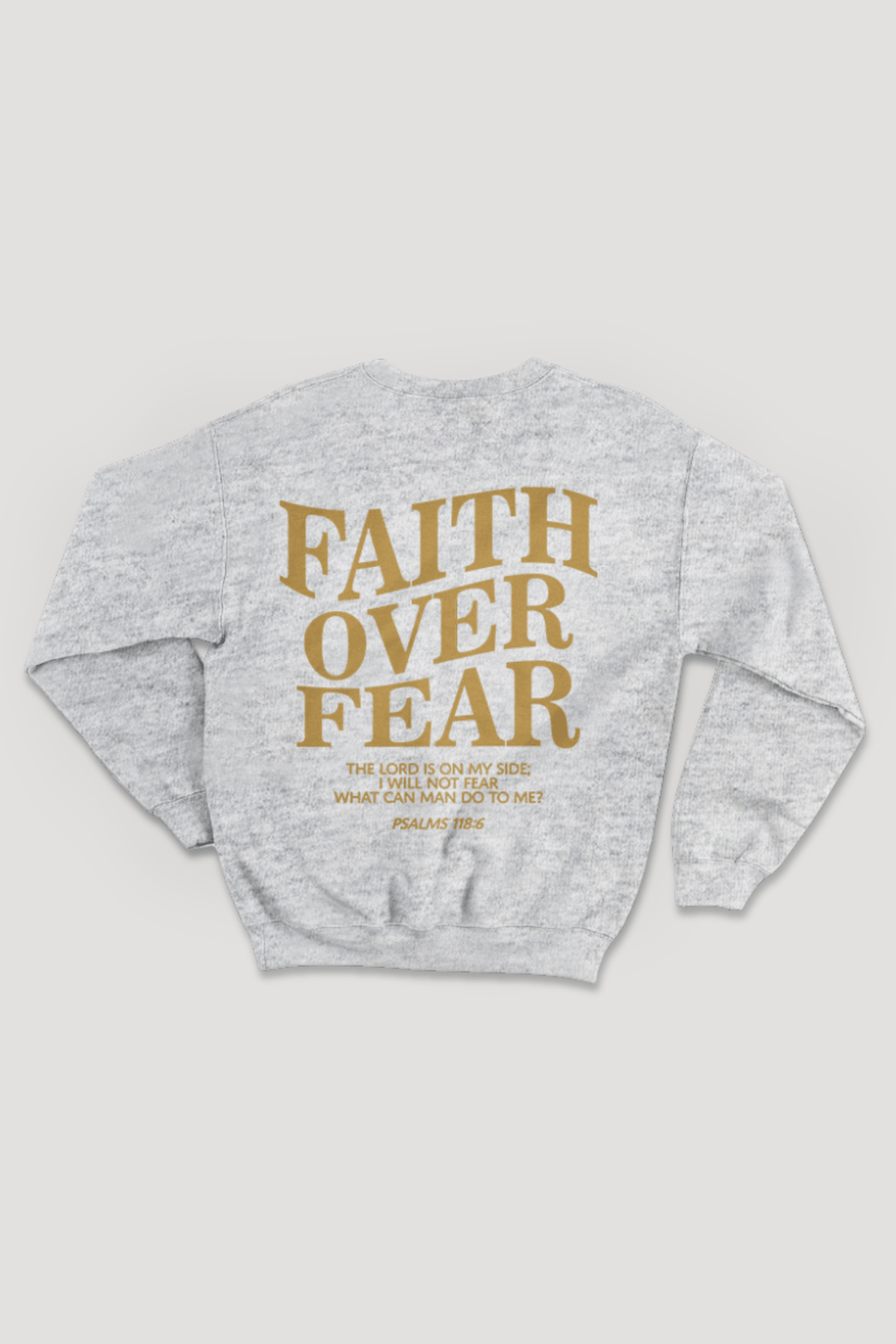 Faith Over Fear Crewneck Sweatshirt (Gold Logo) - Zamage