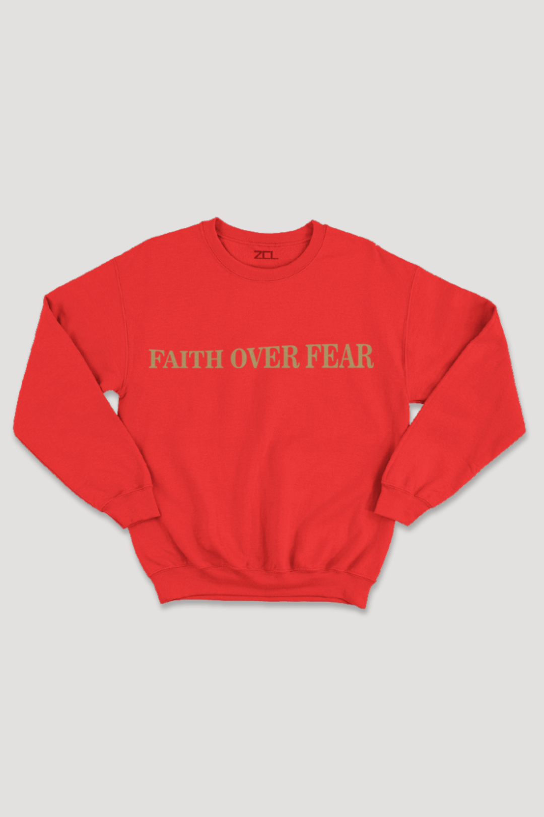 Faith Over Fear Crewneck Sweatshirt (Gold Logo) - Zamage