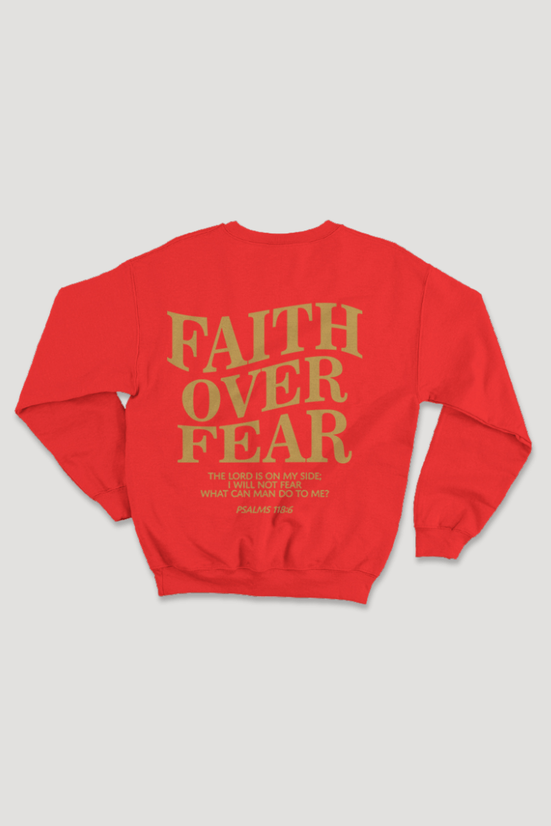 Faith Over Fear Crewneck Sweatshirt (Gold Logo) - Zamage