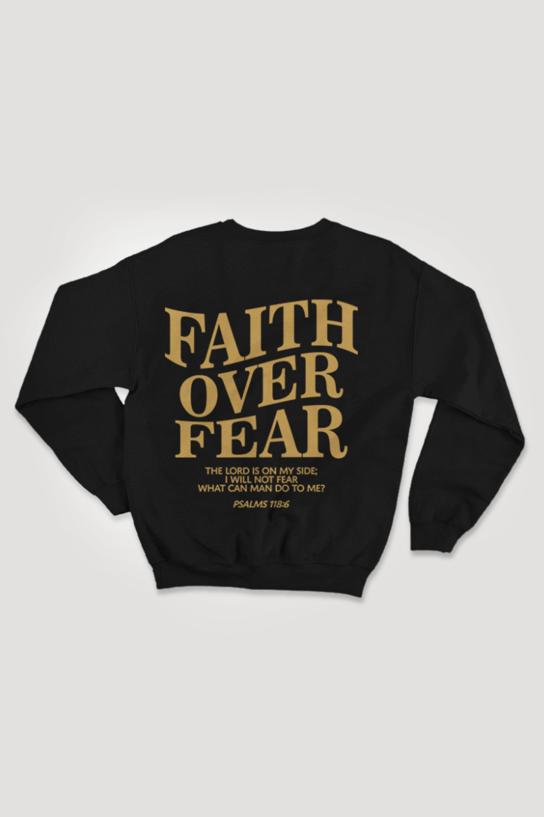 Faith Over Fear Crewneck Sweatshirt (Gold Logo) - Zamage