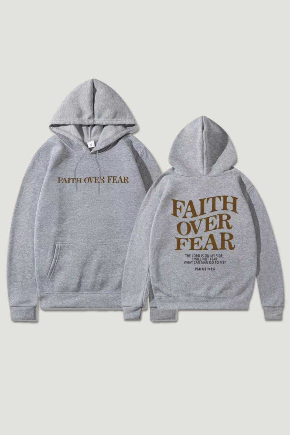 Faith Over Fear Hoodie (Gold Logo) - Zamage