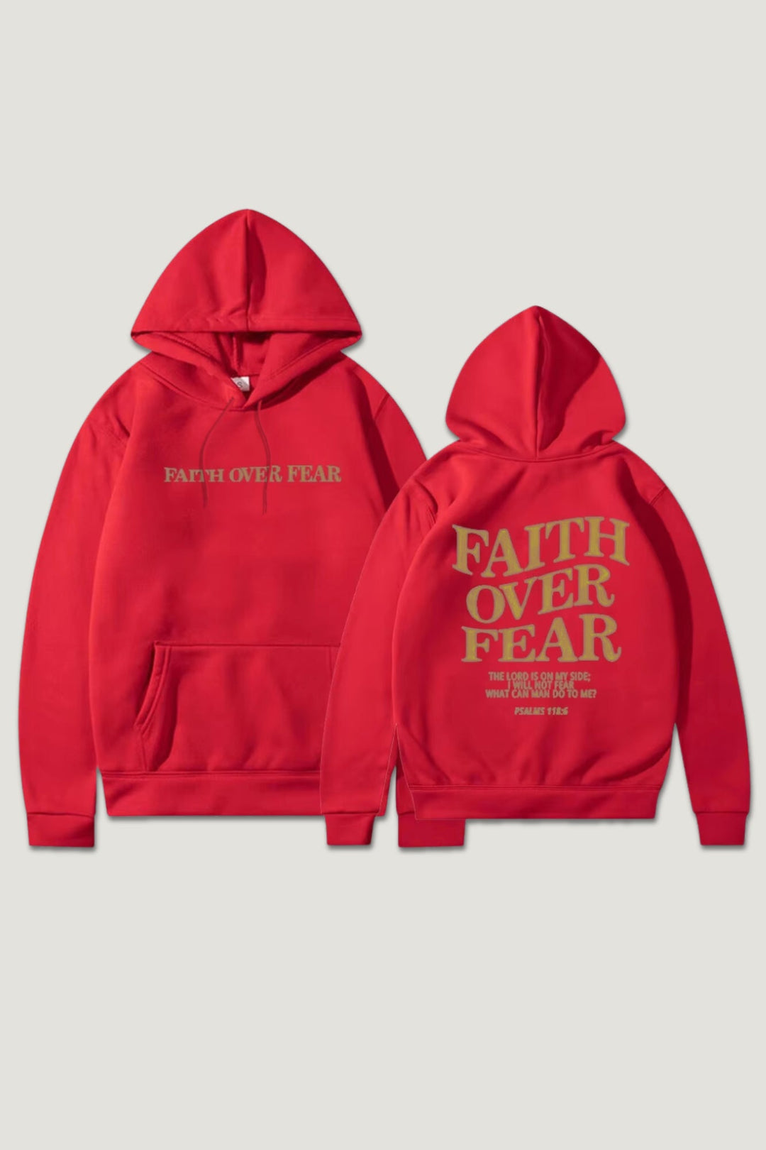 Faith Over Fear Hoodie (Gold Logo) - Zamage