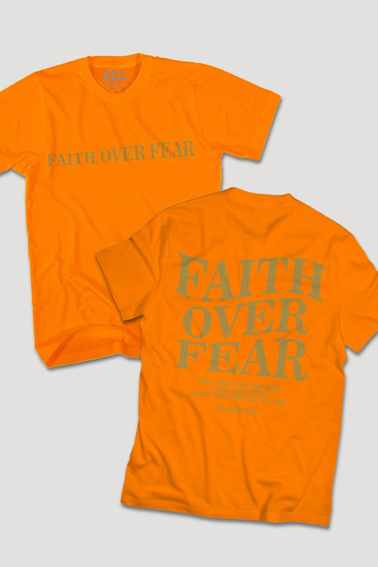Faith Over Fear Tee (Gold Logo) - Zamage