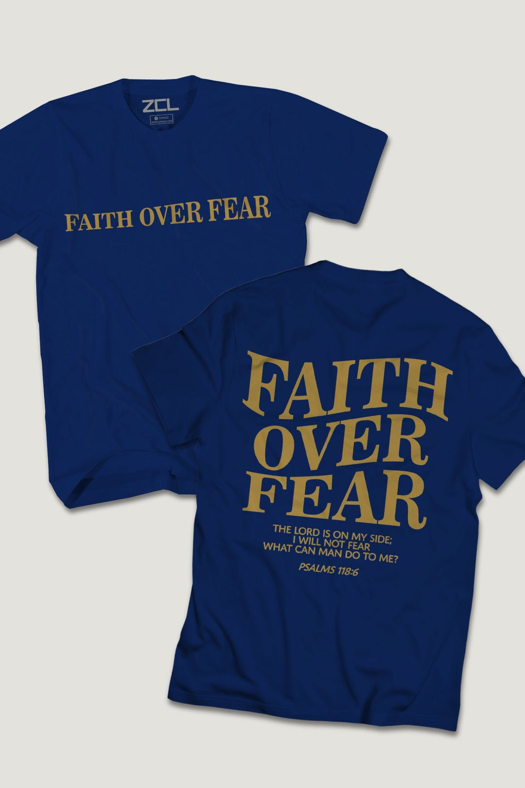 Faith Over Fear Tee (Gold Logo) - Zamage
