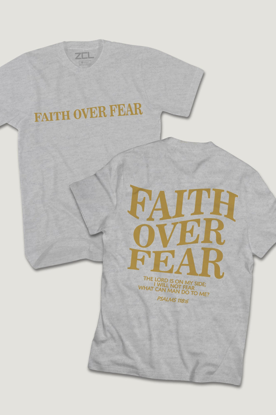 Faith Over Fear Tee (Gold Logo) - Zamage