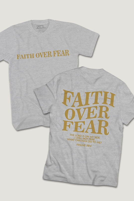 Faith Over Fear Tee (Gold Logo) - Zamage