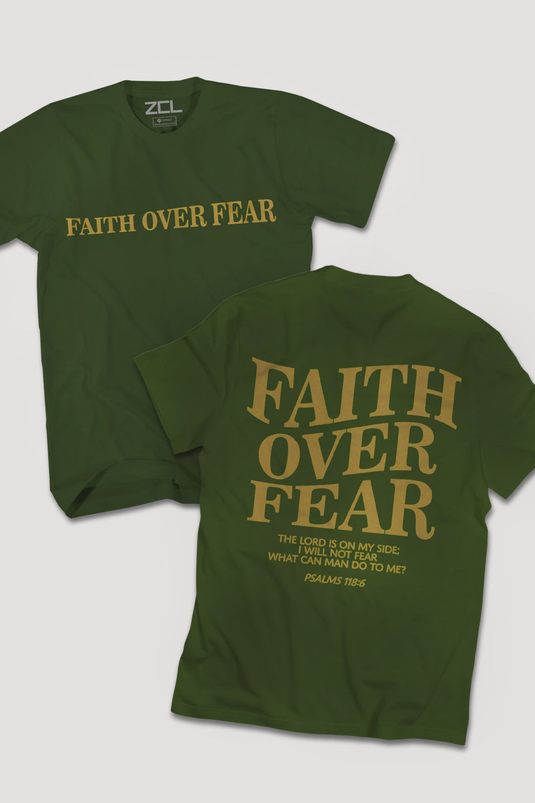 Faith Over Fear Tee (Gold Logo) - Zamage
