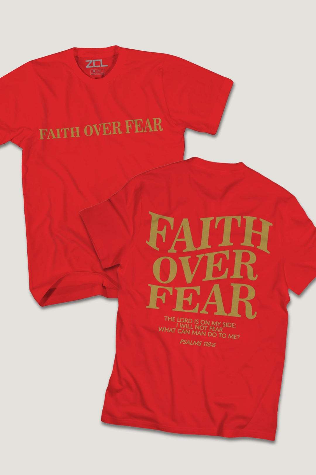 Faith Over Fear Tee (Gold Logo) - Zamage