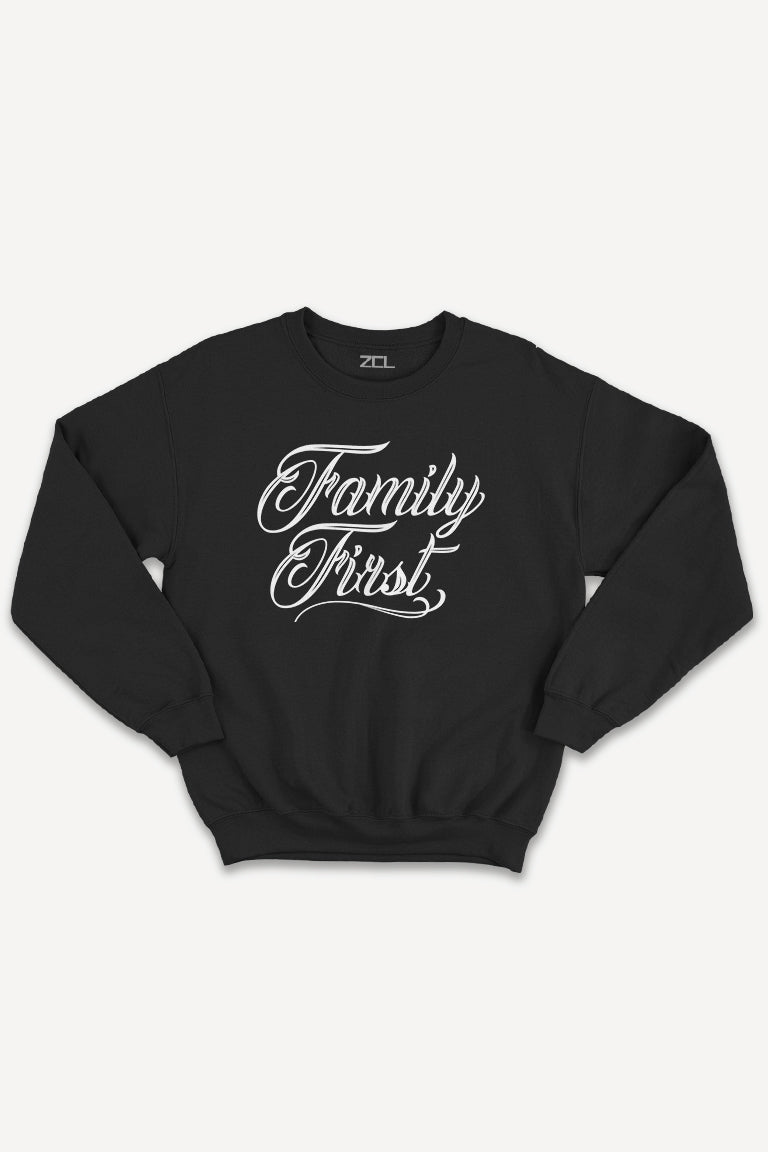 Family First Crewneck Sweatshirt (White Logo) - Zamage