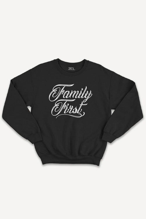 Family First Crewneck Sweatshirt (White Logo) - Zamage