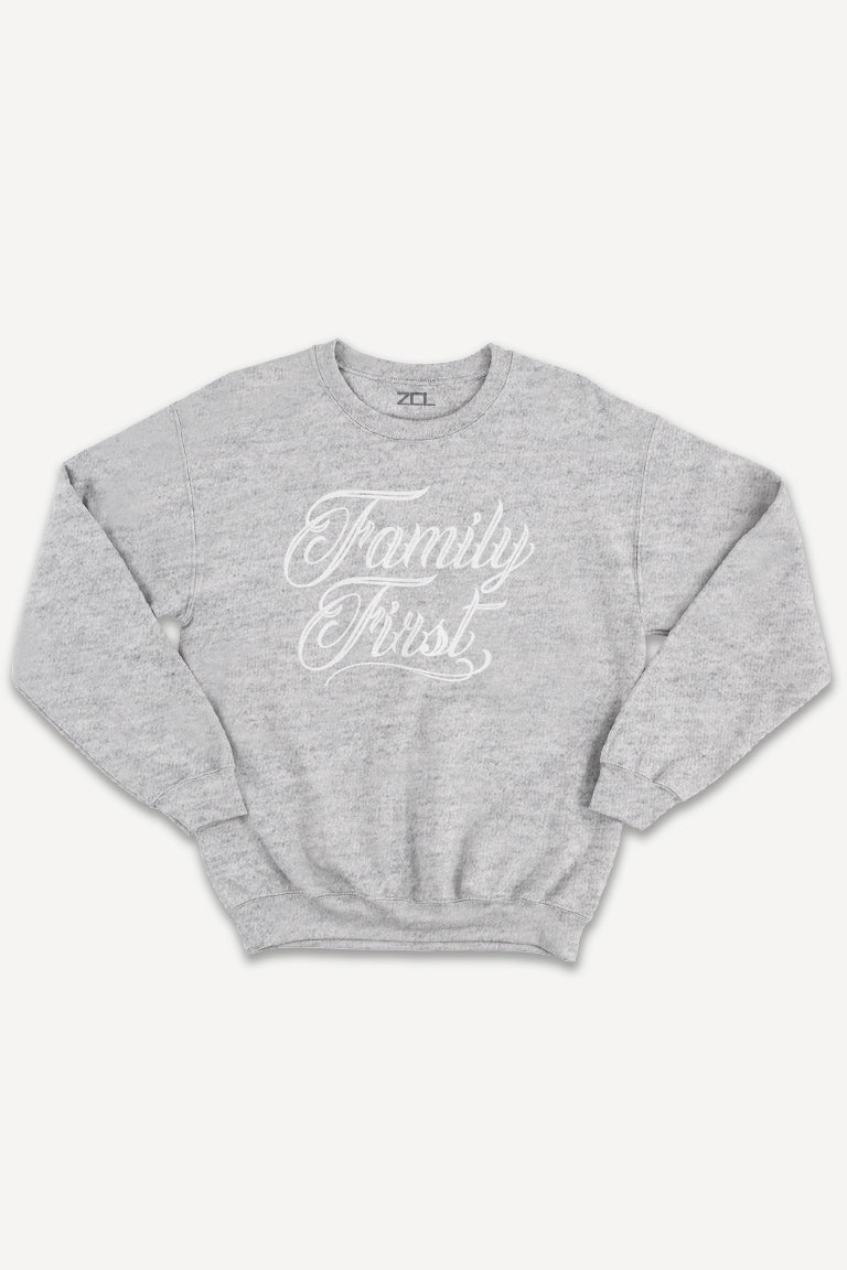 Family First Crewneck Sweatshirt (White Logo) - Zamage