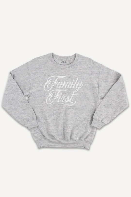 Family First Crewneck Sweatshirt (White Logo) - Zamage
