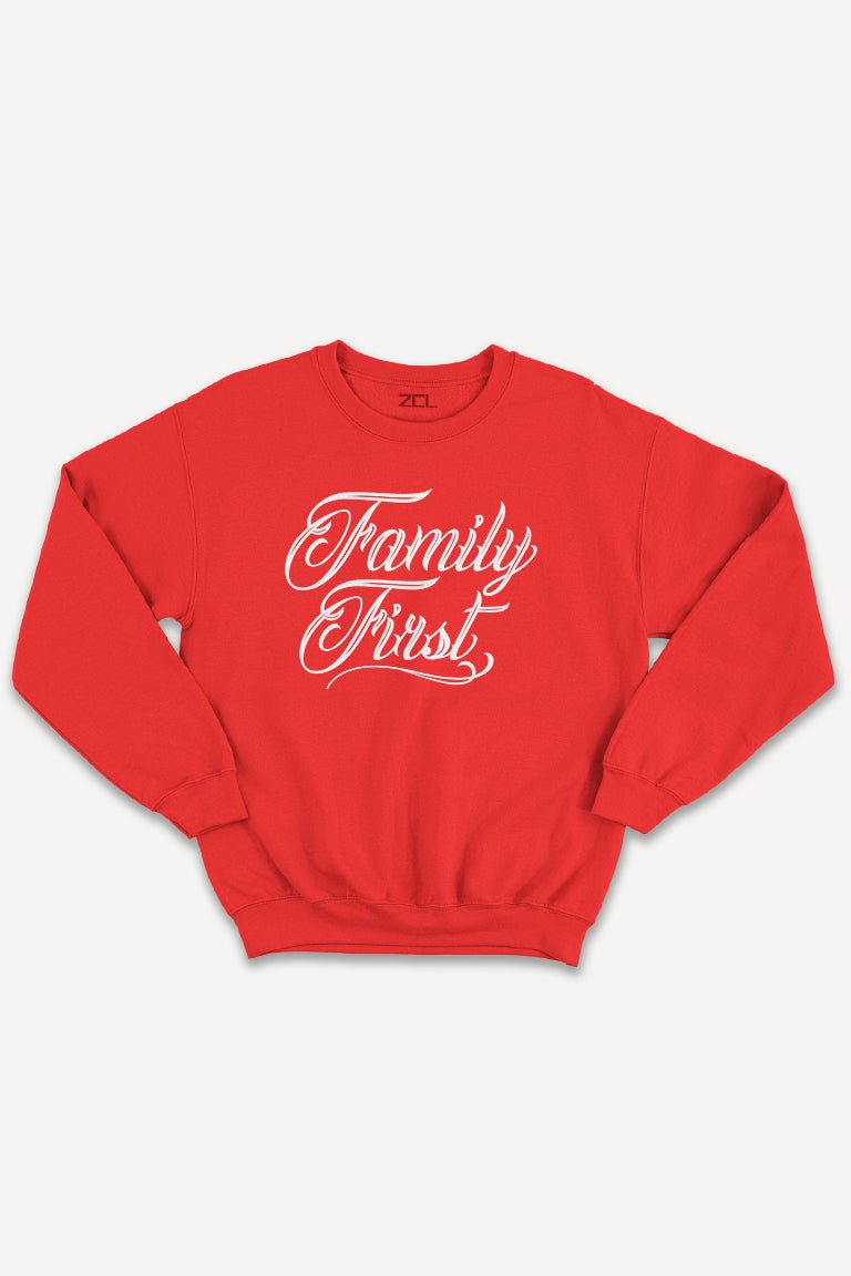 Family First Crewneck Sweatshirt (White Logo) - Zamage
