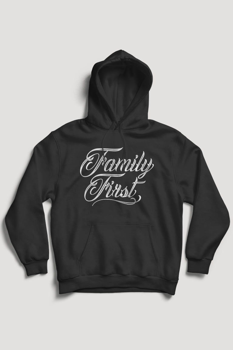 Family First Hoodie (White Logo) - Zamage
